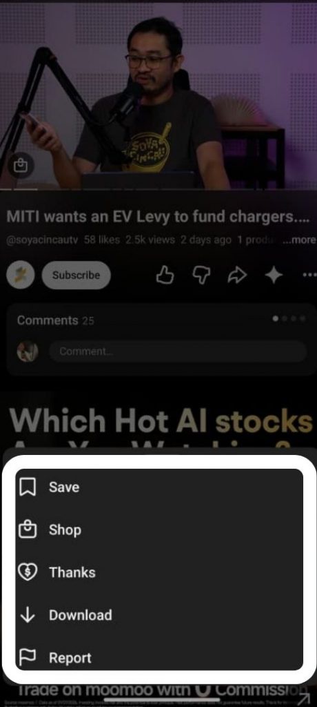 Image from: YouTube app gets cleaner share menu and adds a direct Shorts tab on web browser