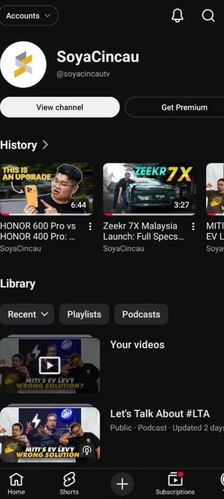 Image from: YouTube app gets cleaner share menu and adds a direct Shorts tab on web browser