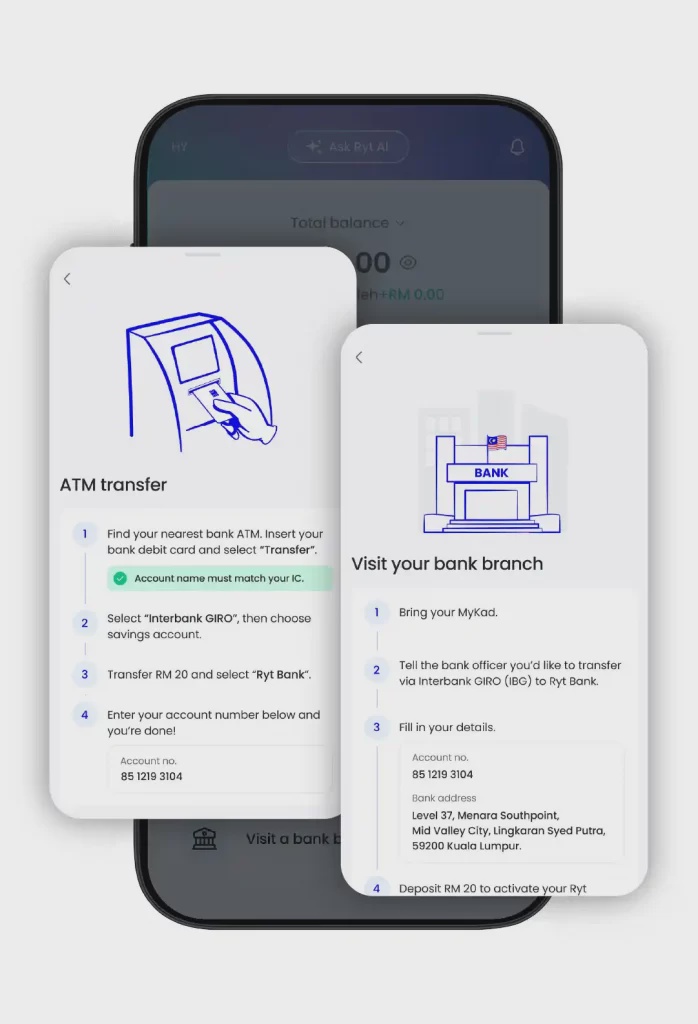 Image from: Ryt Bank is the first Malaysian digital bank to enable account activation via ATMs
