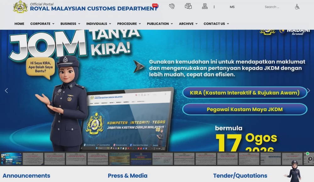 Image from: Malaysia’s Customs department introduces live chat powered by ‘Actual Intelligence’, but there’s a catch