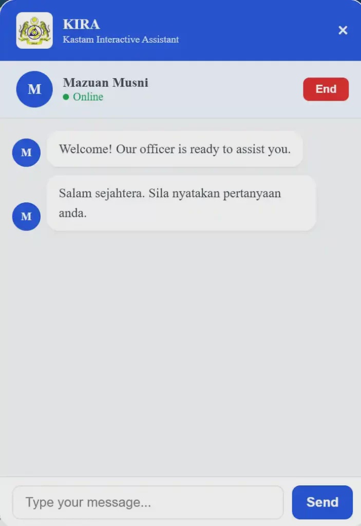 Image from: Malaysia’s Customs department introduces live chat powered by ‘Actual Intelligence’, but there’s a catch