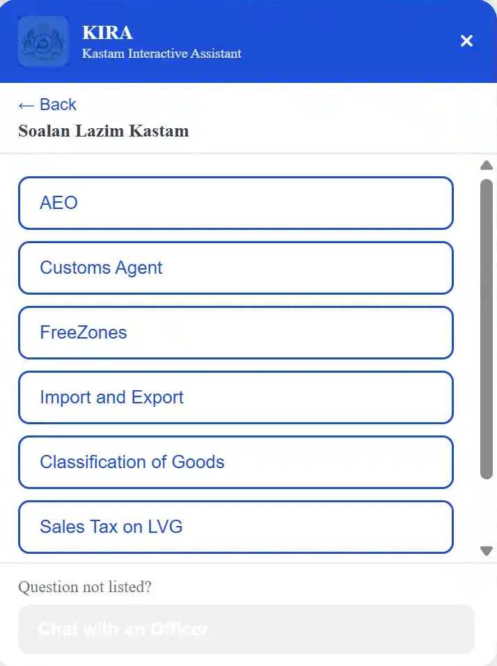 Image from: Malaysia’s Customs department introduces live chat powered by ‘Actual Intelligence’, but there’s a catch