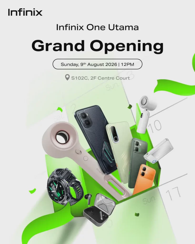 Image from: Infinix opens 1 Utama brand store this Sunday: Here are the opening day promos