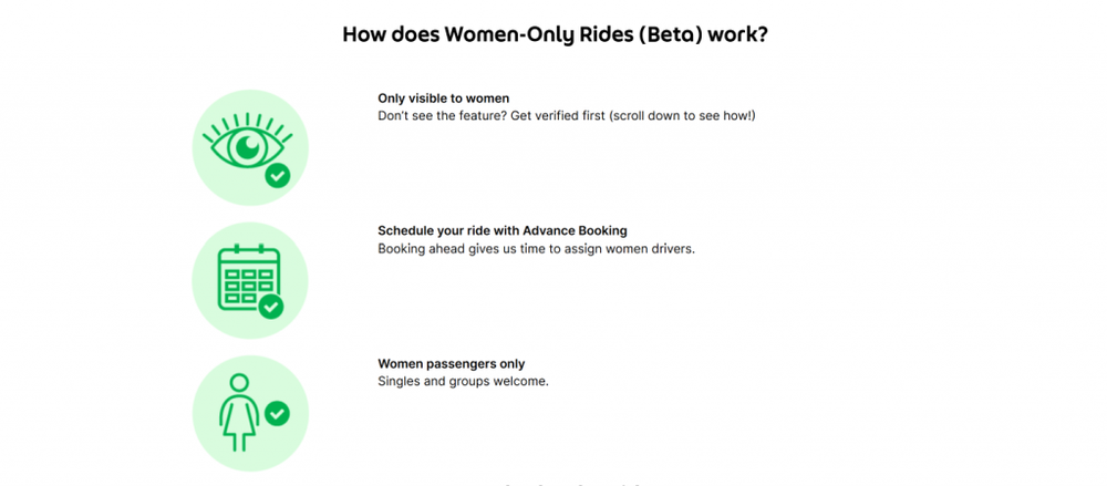 Image from: Grab tests Women-Only Rides feature: Here is how it works and how to get verified
