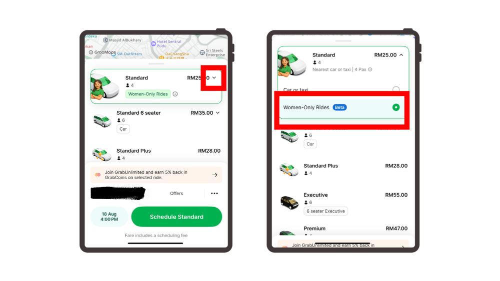 Image from: We just found out Grab has a Women Only Ride option: Here’s what you girls need to know