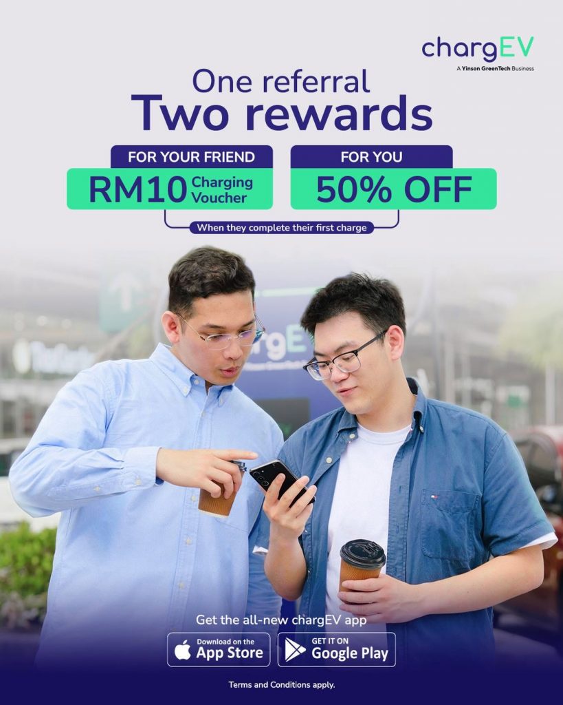 Image from: ChargEV referral programme: RM10 for your friend, while you enjoy 50% off