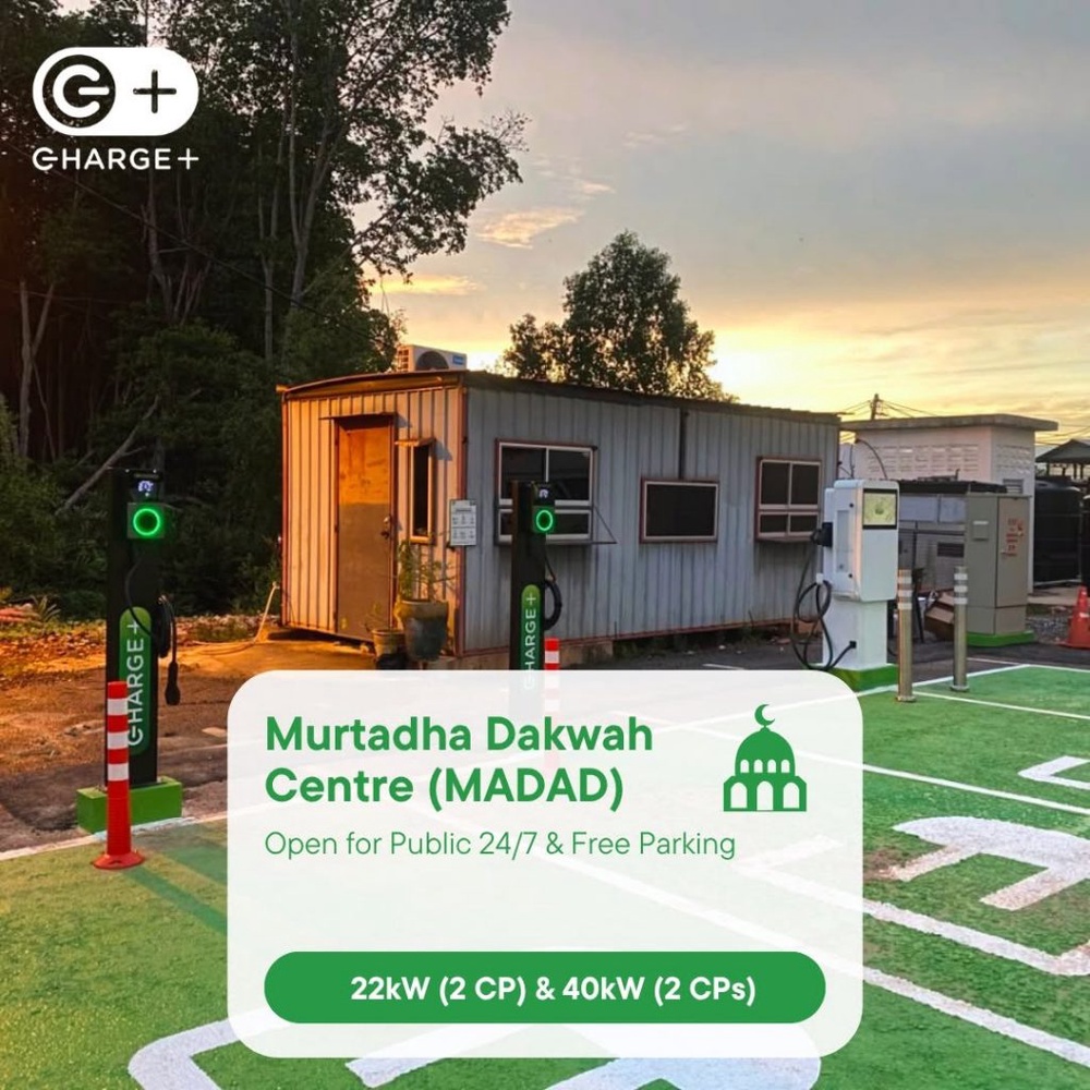 Image from: Charge+ deploys 4 EV charging bays at Murtadha Dakwah Centre in Sungai Petani