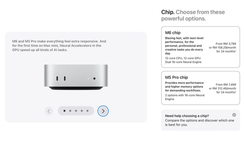 Image from: Mac Mini 2026 Malaysia: M6 and M5 Pro, priced from RM3,799
