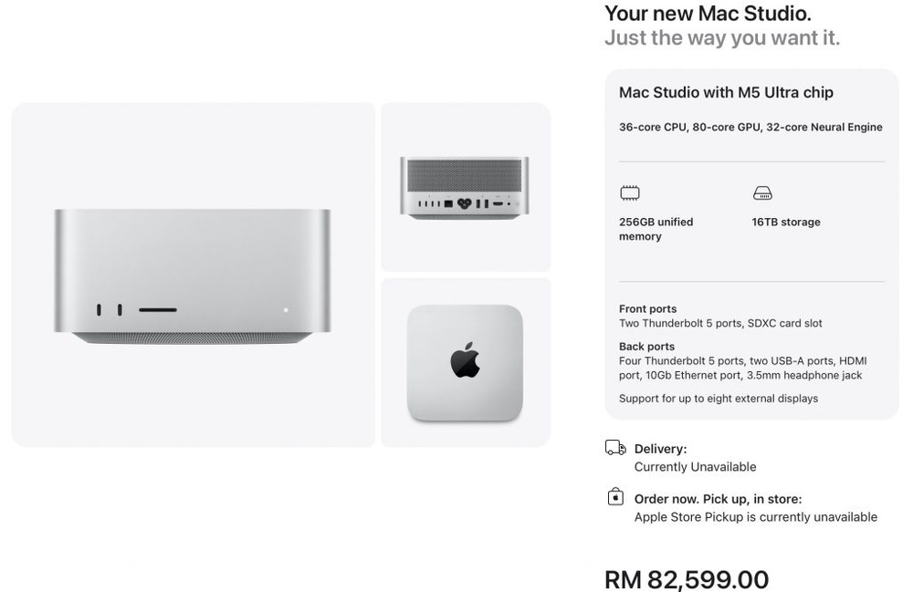 Image from: Apple Mac Studio 2026 Malaysia: M5 Max and M5 Ultra, priced from RM10,999
