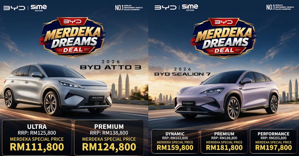 Image from: BYD Atto 3 2026 gets RM14,000 rebate this Merdeka season: Up to RM7,000 off for Sealion 7