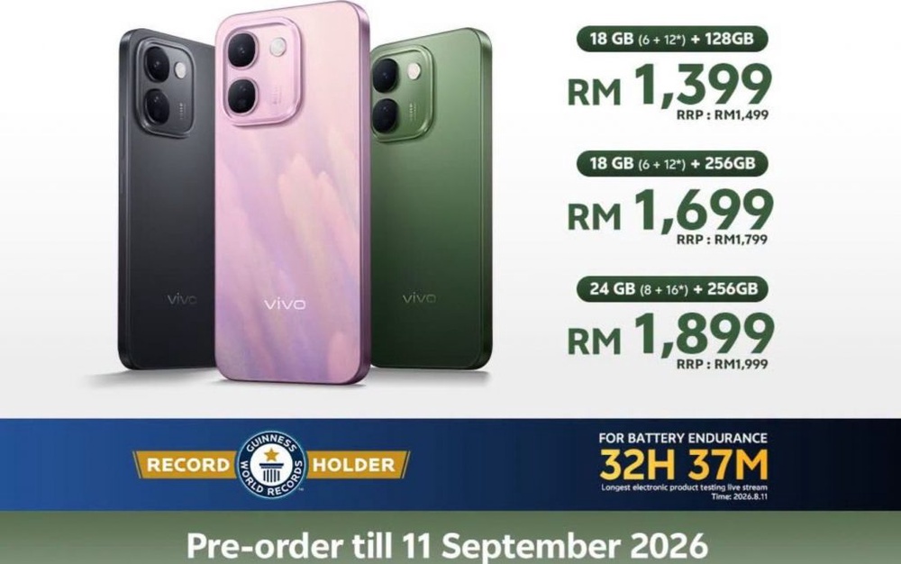 Image from: Vivo V80 Lite 5G Malaysia: Mid-ranger with massive 10,000mAh battery, promo priced from RM1,399