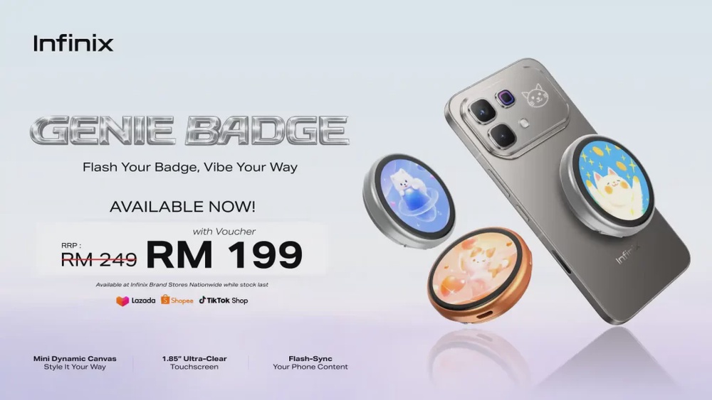 Image from: Infinix Genie Badge in Malaysia: Wearable 1.85 inch mini display, priced for RM199