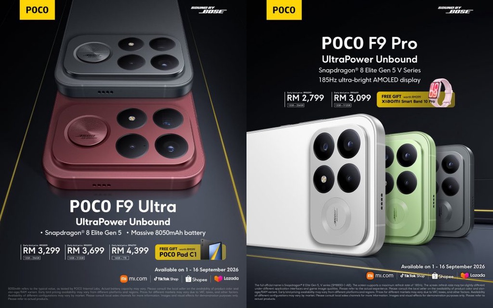 Image from: Poco F9 Pro and F9 Ultra Malaysia: 185Hz display, 200MP camera, priced from RM3,299