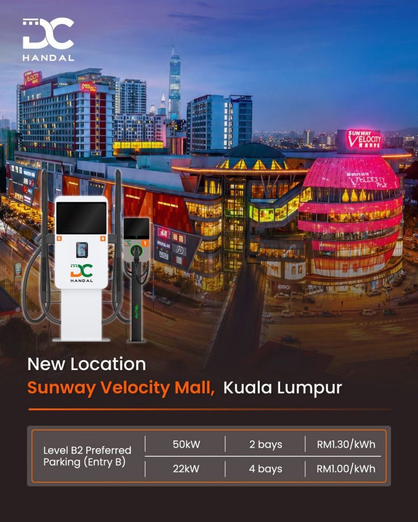 Image from: DC Handal turns on 6x EV charge points at Sunway Velocity Mall
