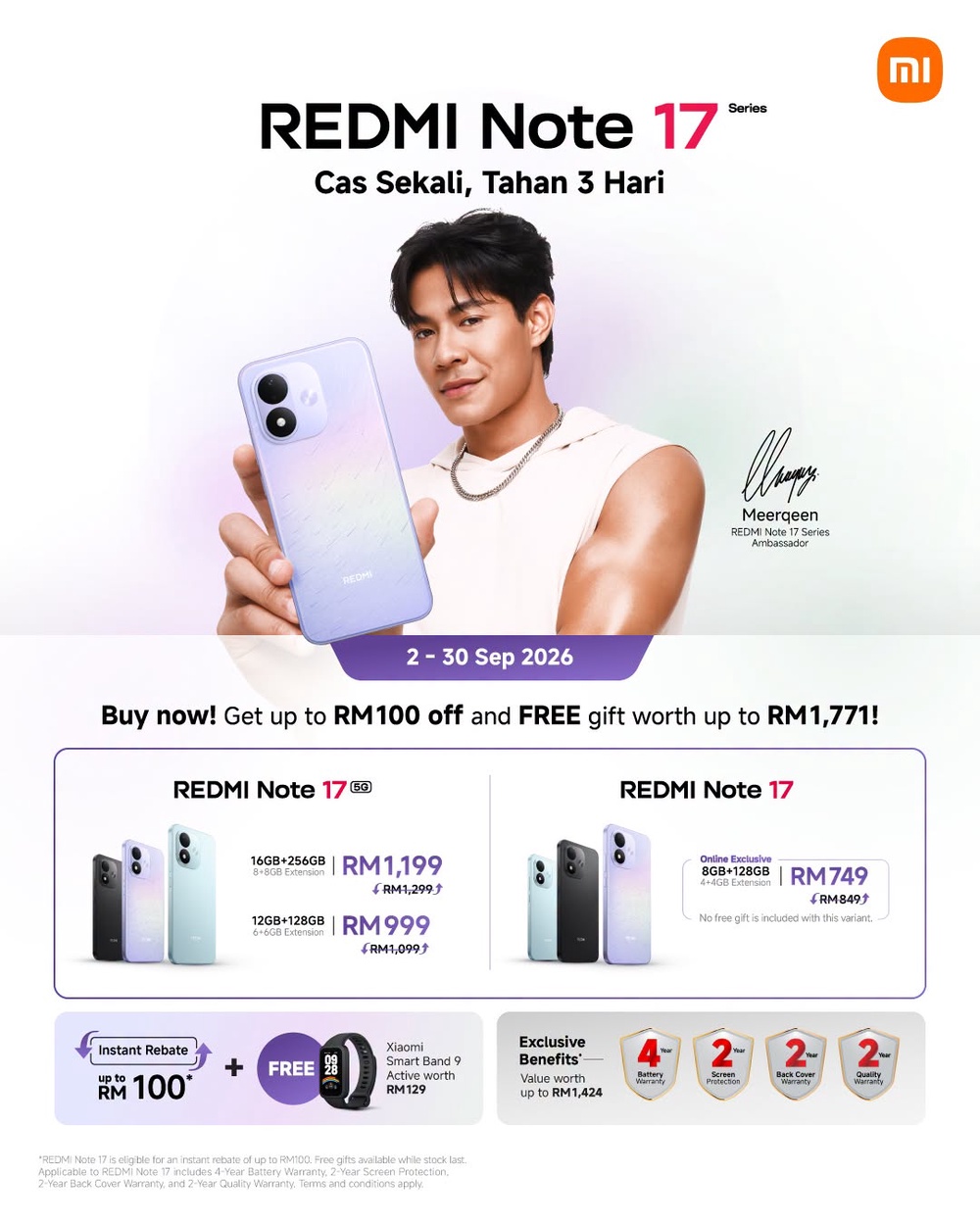 Image from: Redmi Note 17系列马来西亚版:最高配备10000mAh电池和支持100W充电