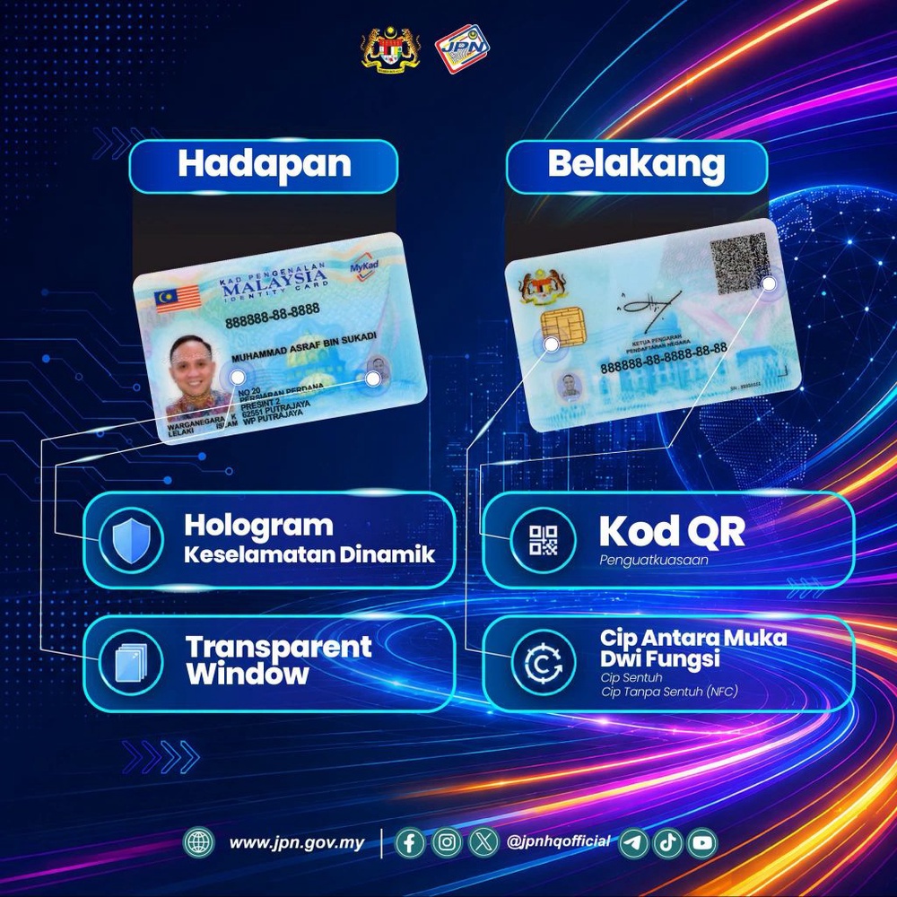 Image from: Malaysia introduces new MyKad with 53 security features and NFC. Here’s what you need to know