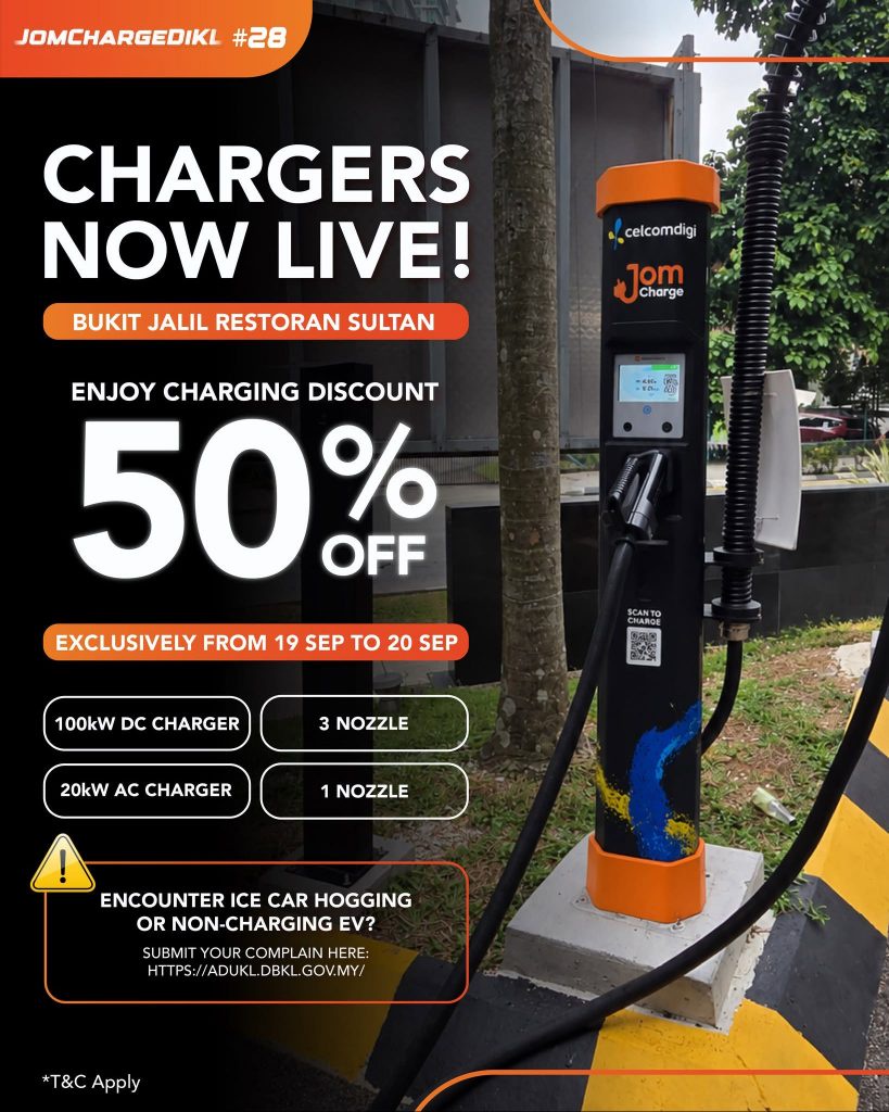 Image from: JomCharge x DBKL deploy four EV charge points at Bukit Jalil