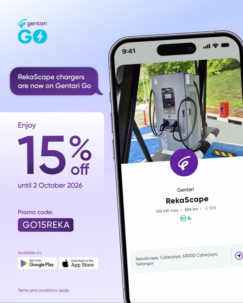 Image from: Gentari takes over 120kW DC Chargers at Rekascape Cyberjaya, 15% discount for limited time