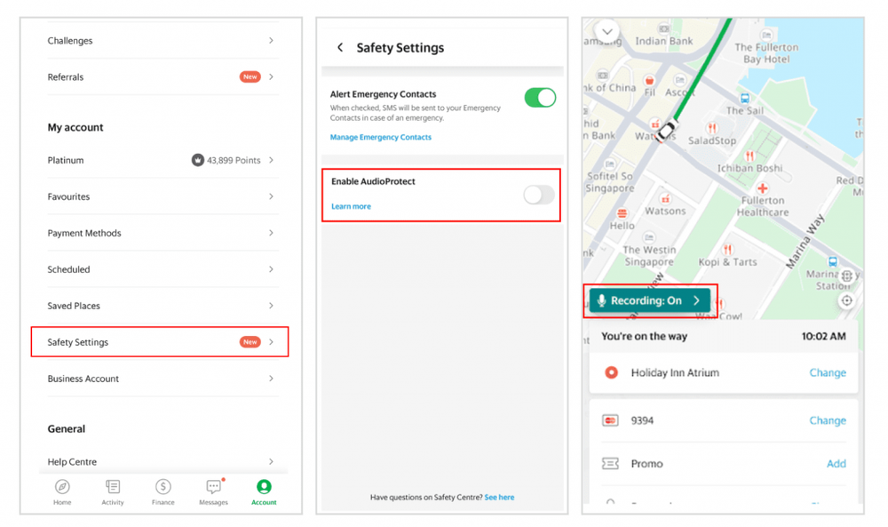 Image from: Grab AudioProtect is now enabled for all eHailing rides