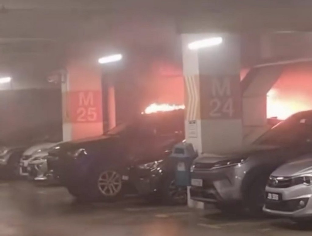 Image from: BOMBA: JB City Square car park fire did not start from an EV