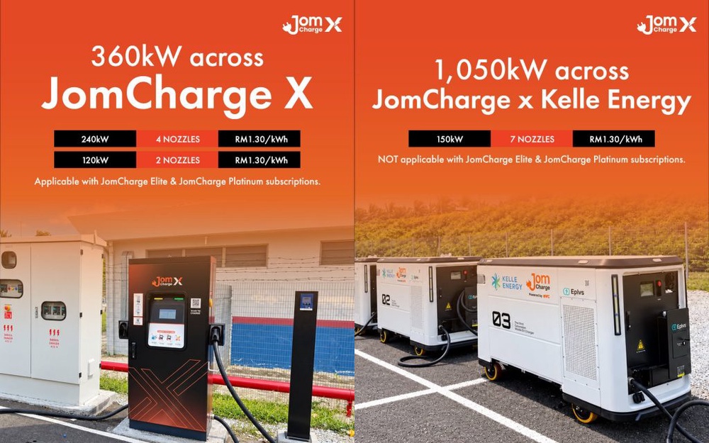 Image from: JomChargeX 1.4MW EV Charging Hub with 13 bays at Sepang now live. 50% off for limited time