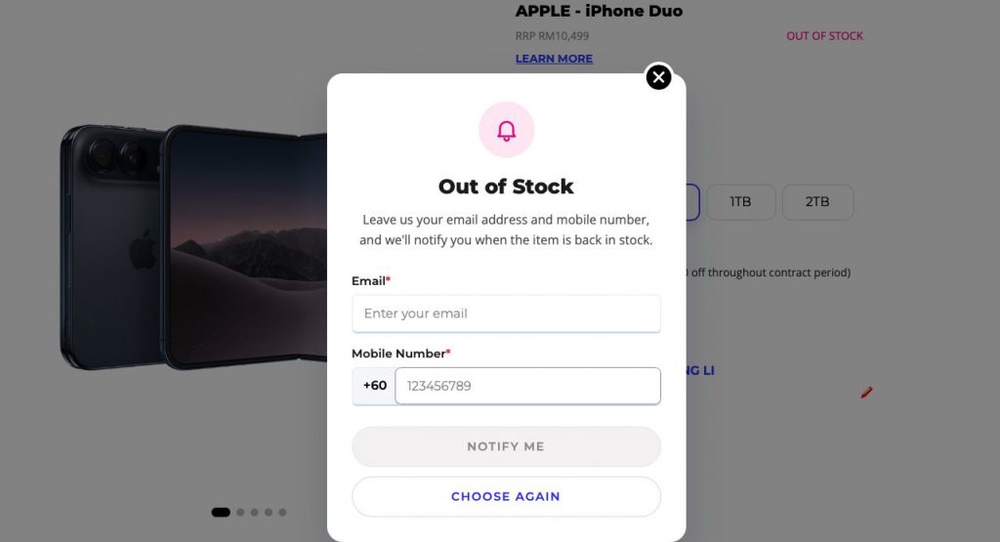 Image from: iPhone Duo pre-orders mostly sold out in Malaysia, Apple Store delivery slips to January 2027