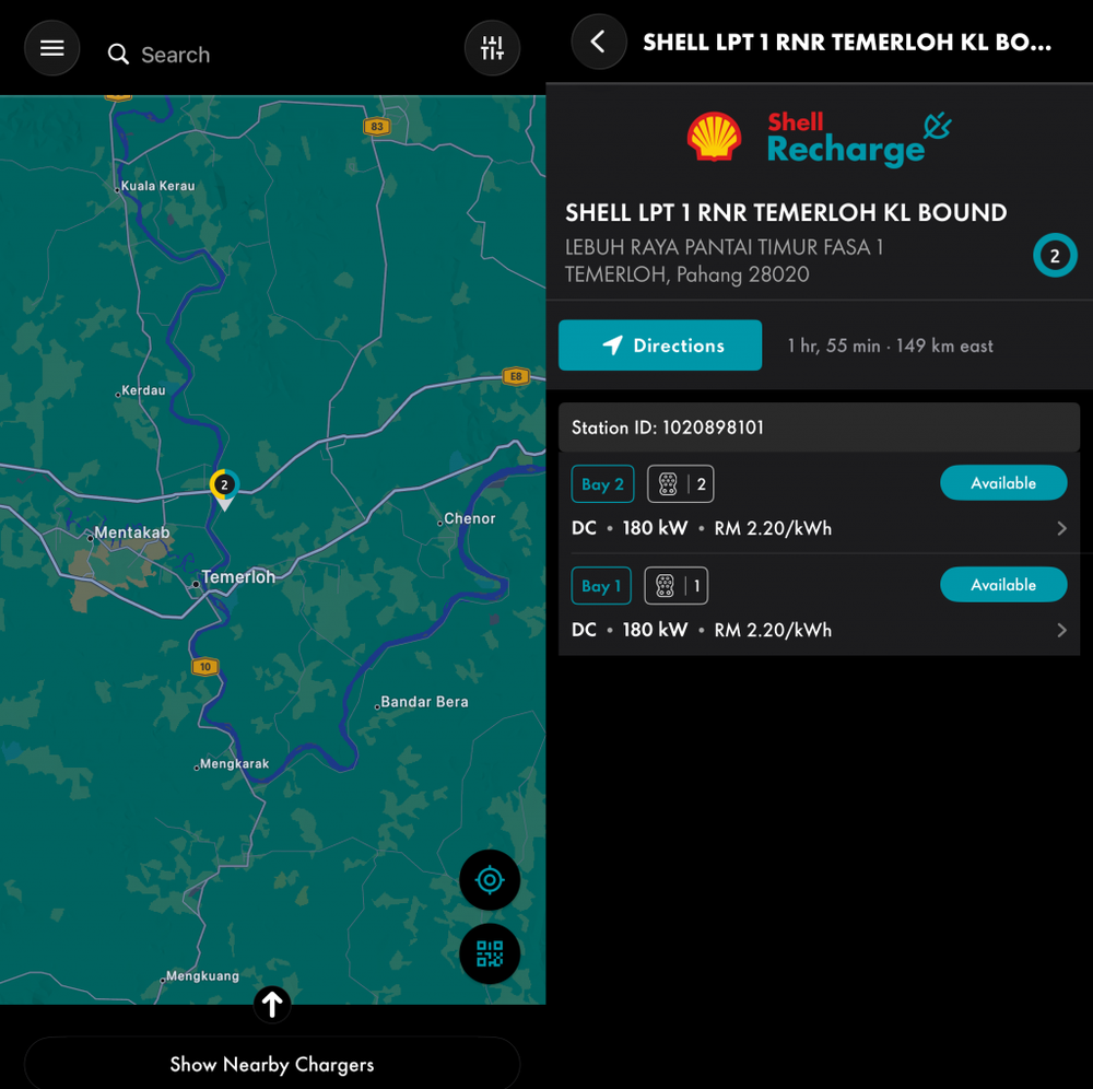 Image from: Shell Recharge activates 180kW DC Charger at Temerloh RNR KL Bound, over 28 months after installation