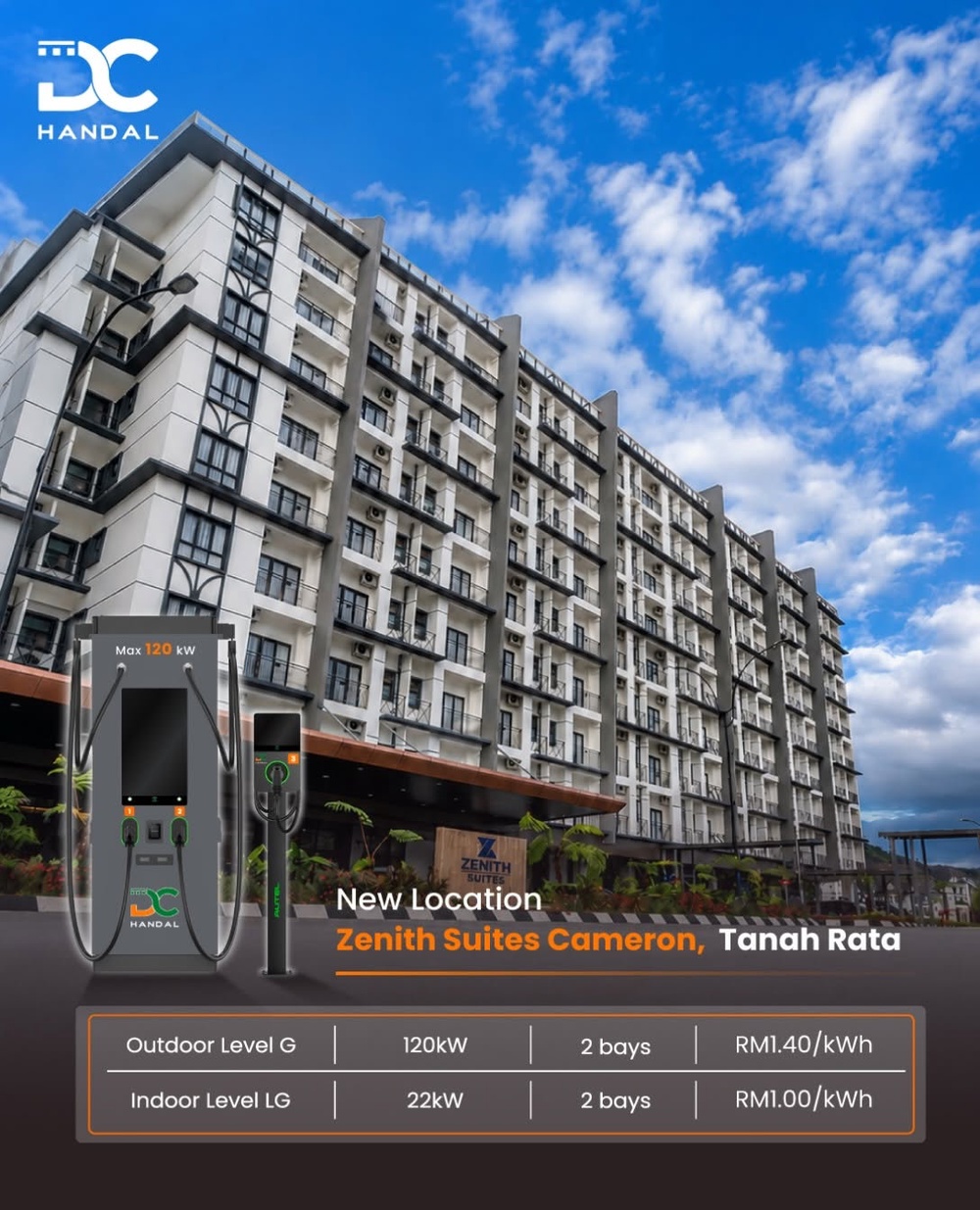 Image from: 金马仑有新充电桩!DC Handal在丹那拉打Zenith Suites部署最高120kW电动车充电桩