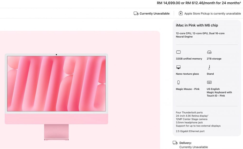 Image from: Apple iMac 2026 with M6 launched in Malaysia: Price starts from RM6,499