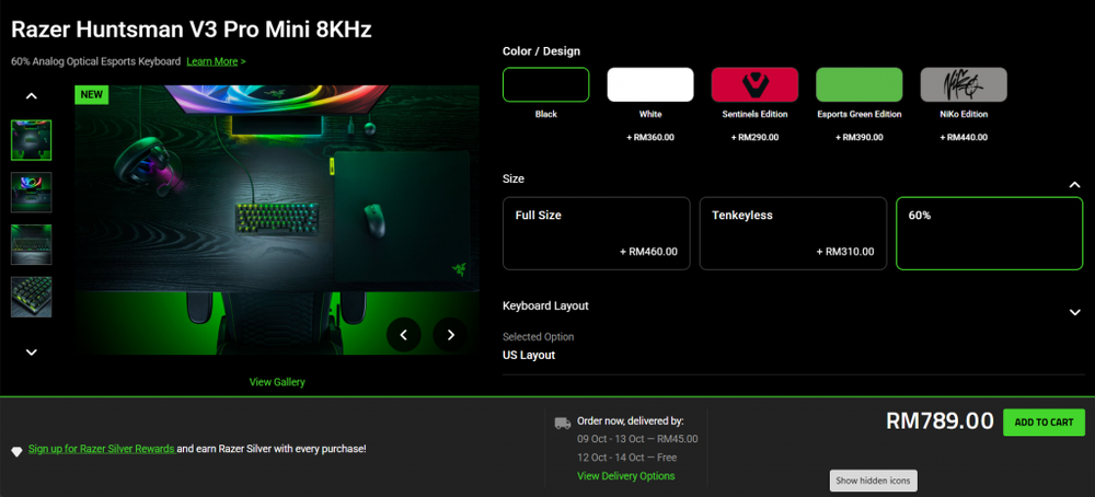 Image from: Razer Huntsman V3 Pro Mini 8KHz announced with Analog Optical Switches Gen-2, 8000 Hz HyperPolling at RM789