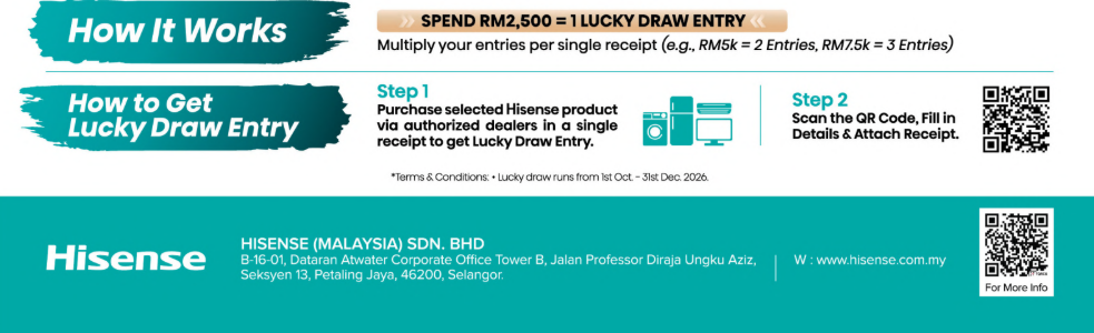 Image from: Hisense Year End Promo: Get up to RM5,000 TNG eWallet credit for a new RGB Mini LED TV
