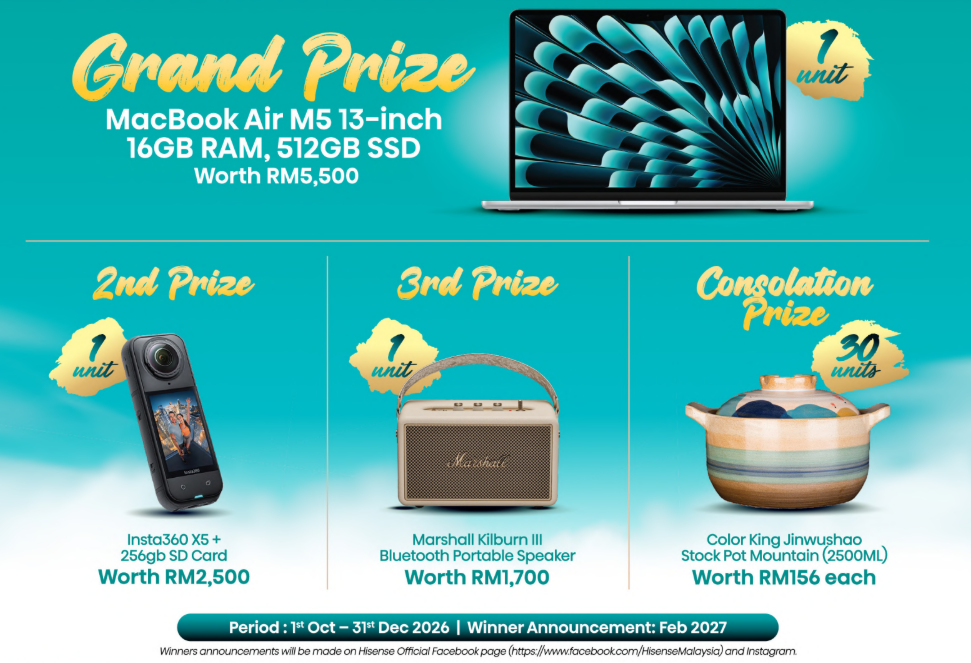 Image from: Hisense Year End Promo: Get up to RM5,000 TNG eWallet credit for a new RGB Mini LED TV