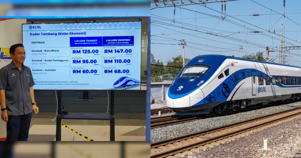 ECRL train fare comparison with petrol and electric vehicle driving costs to Kota Bharu
