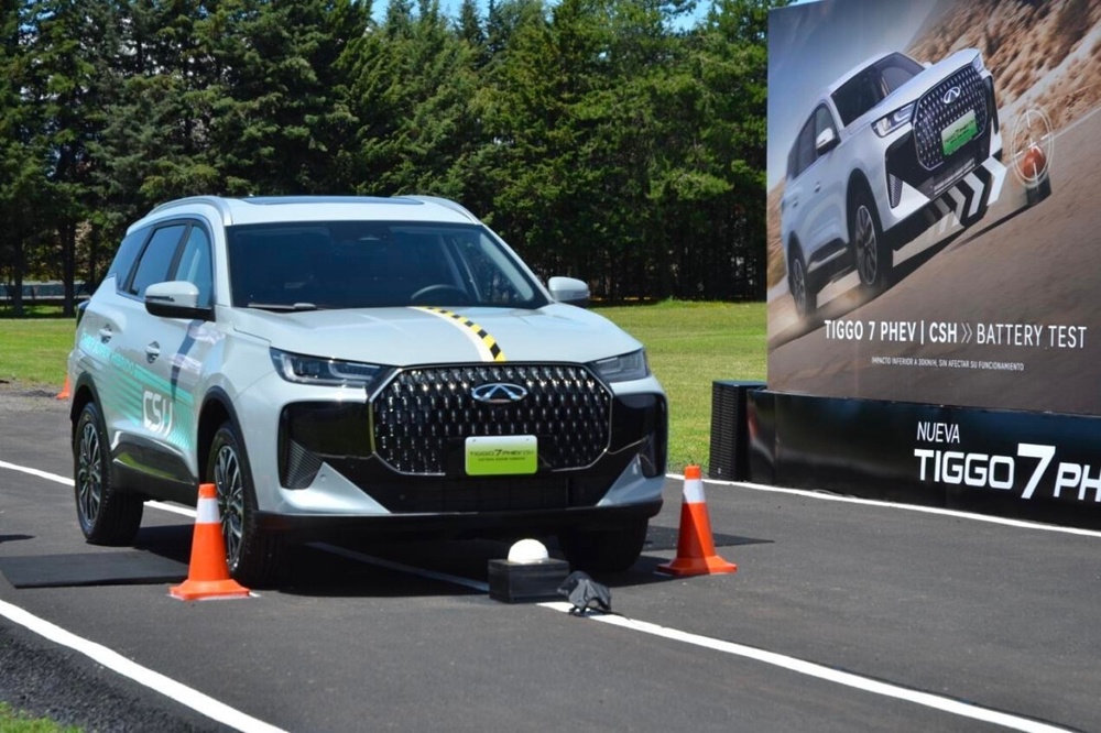 Battery scrape test for the Chery Tiggo 7 PHEV CSH