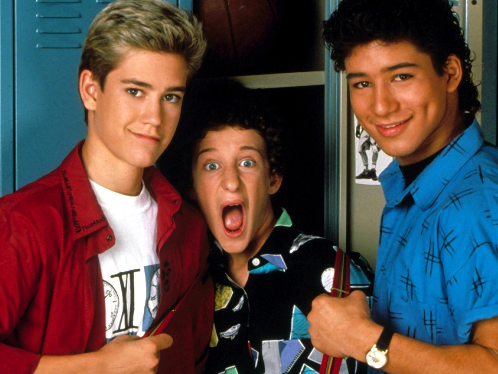 Dustin Diamond played Screech on ‘Saved by the Bell’ alongside co-stars Mark-Paul Gosselaar and Mario Lopez (Rex Features)