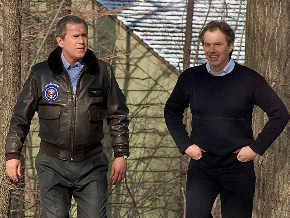 Presidents have long used Camp David as a retreat, often hosting foreign leaders at the site. During his tenure as commander-in-chief, President George W. Bush hosted then-British Prime Minister Tony Blair (AFP/Getty)