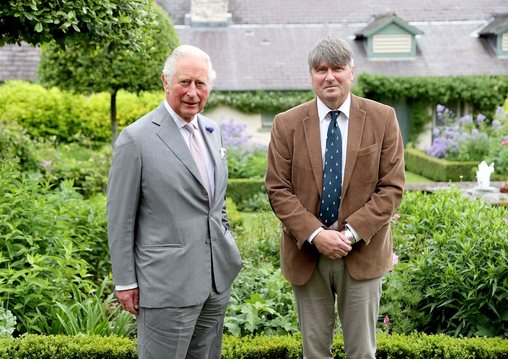 The Prince of Wales with Poet Laureate Simon Armitage during a meeting at his Welsh home in Myddfai, Wales (PA)