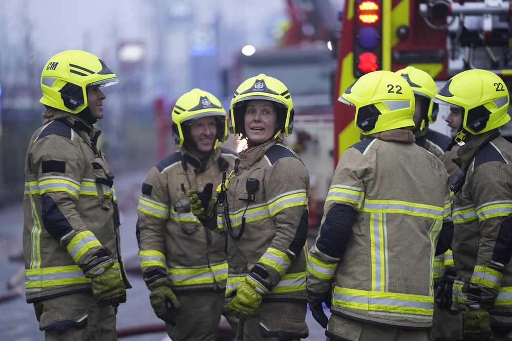 Firefighters tacking a blaze at Dalton Mills, Keighley, which used as a filming location for Peaky Blinders and Downton Abbey (Danny Lawson/PA) (PA Wire)