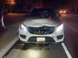 Rebecca Grossman’s white Mercedes-Benz (Lost Hills Sheriff’s Office/Facebook)