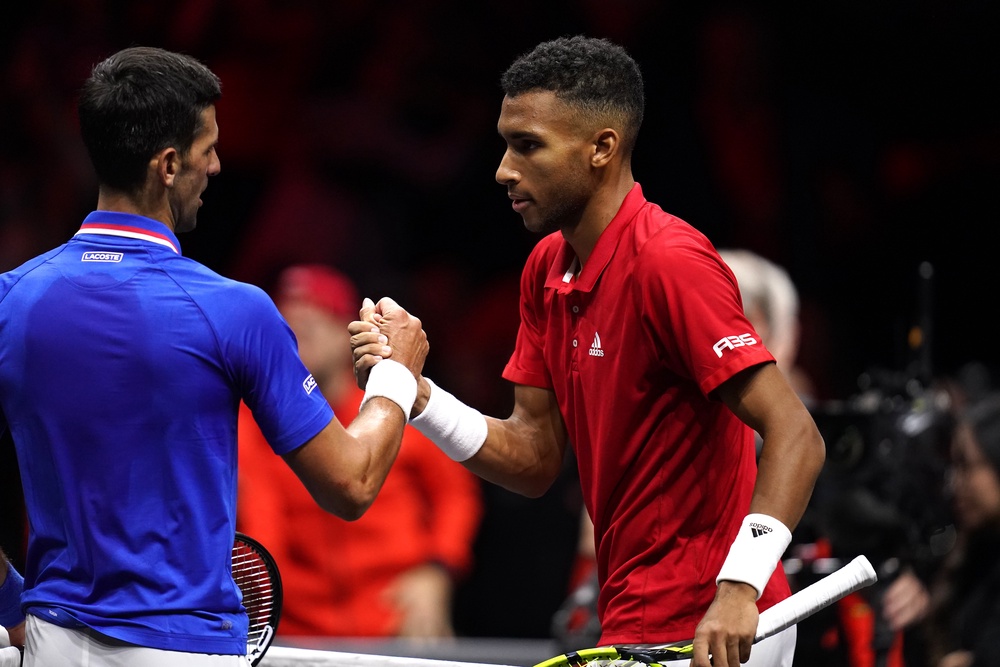 Felix Auger-Aliassime got the better of Novak Djokovic on their last meeting at the Laver Cup, four years ago (PA Wire)