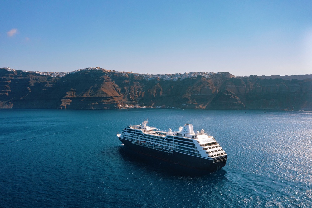 Azamara Quest off the Greek island of Santorini (Azamara)