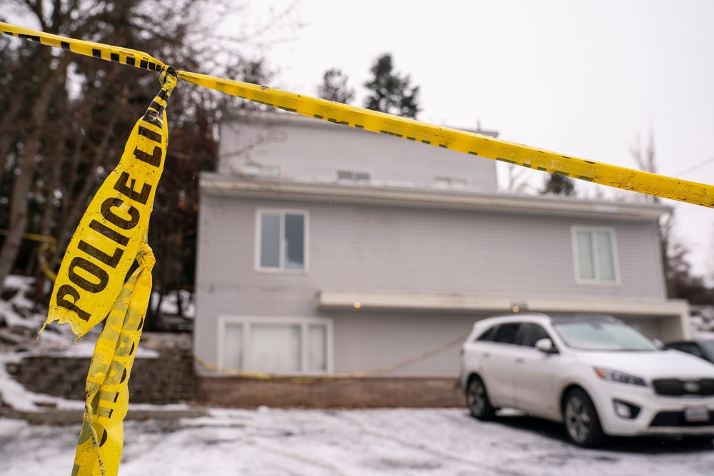 The four University of Idaho students were found stabbed to death inside this off-campus house in Moscow. The house has since been demolished (Getty Images)