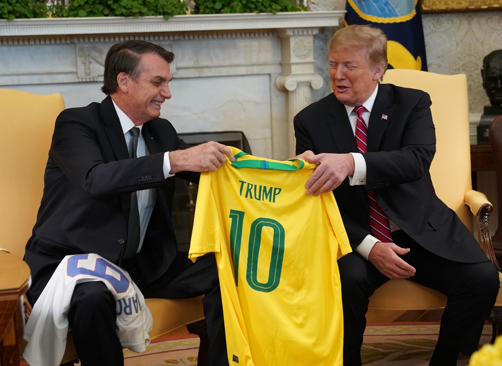 Bolsonaro’s father, Jair, visiting Trump at the White House in 2019 (Getty)