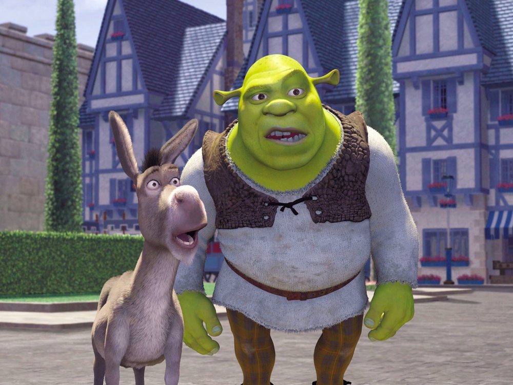 Donkey (Eddie Murphy) and Shrek (Mike Myers) in the original Shrek (DreamWorks)