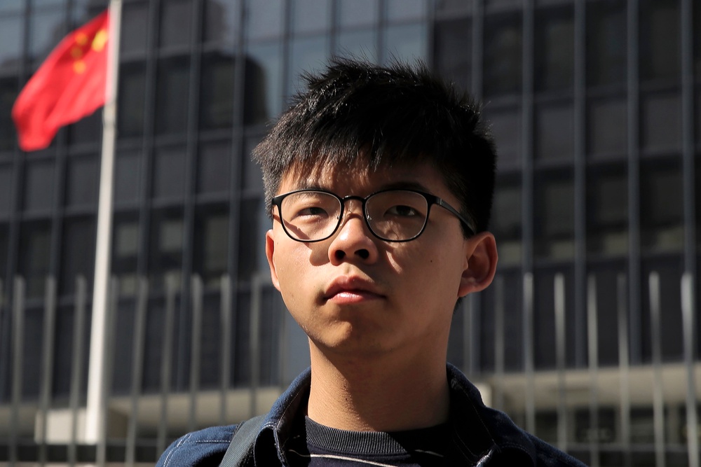 Pro-democracy activist Joshua Wong stands outside the Legislative Council building in Hong Kong on Nov. 28, 2019 (Copyright 2018 The Associated Press. All rights reserved)