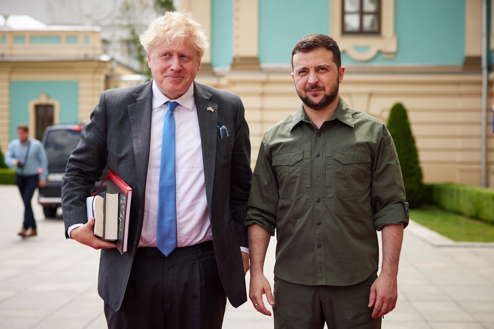 Boris Johnson with Ukrainian president Volodymyr Zelensky in 2023 (Ukrainian Presidential Press Office)