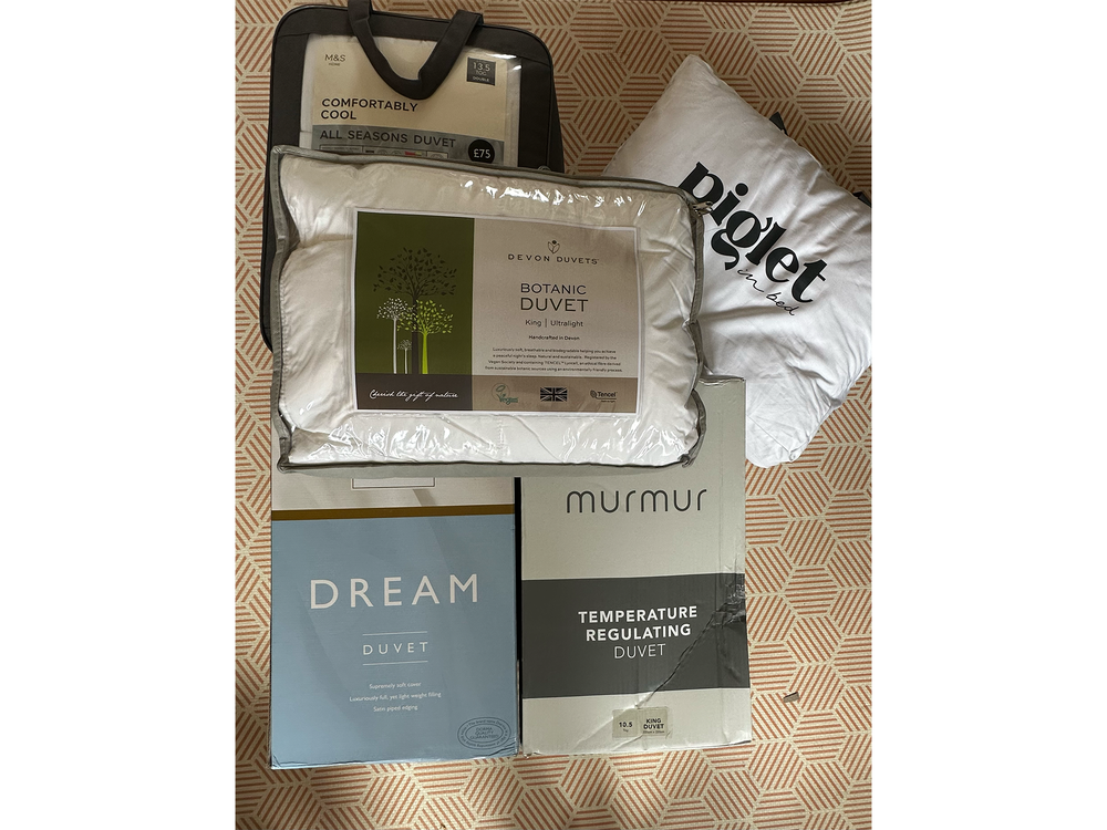 A selection of the best duvets that I tested for this review (Zoë Phillimore/The Independent)