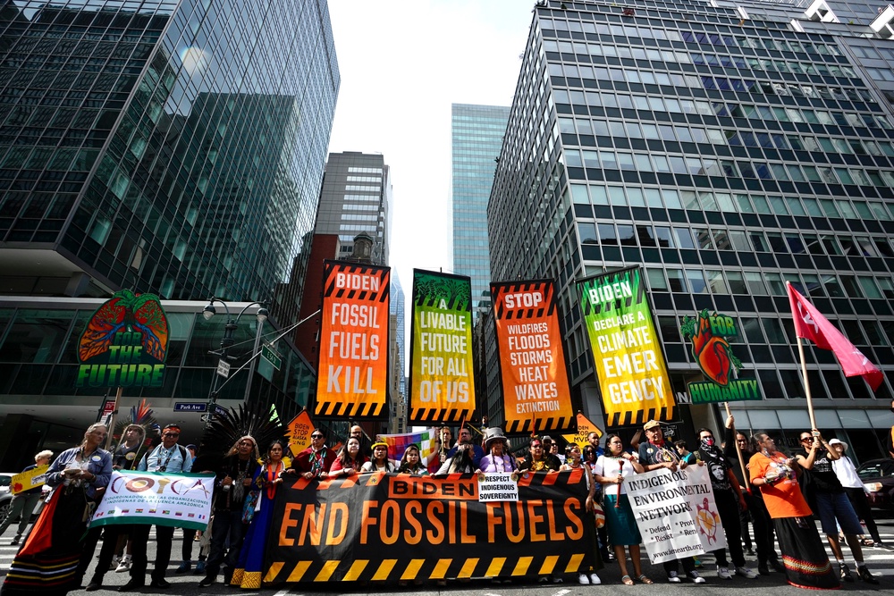 Tens of thousands join March to End Fossil Fuels in New York City to