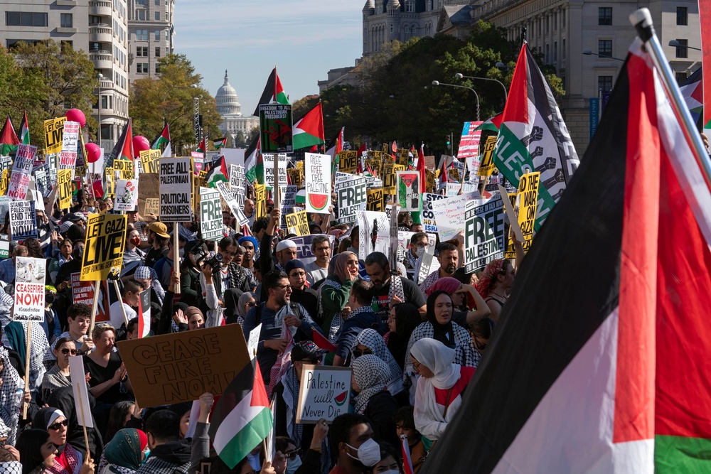 Thousands join DC pro-Palestine rally to demand ceasefire: Updates