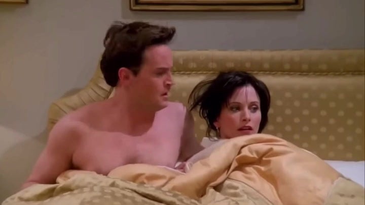 Chandler and Monica get together in season four of ‘ Friends’ (Friends/NBC)
